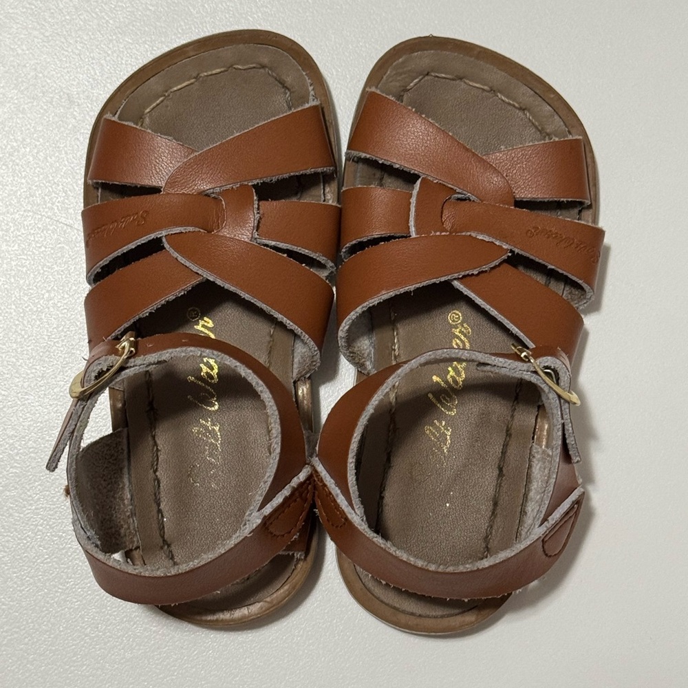 Brown Leather Kids Sandals